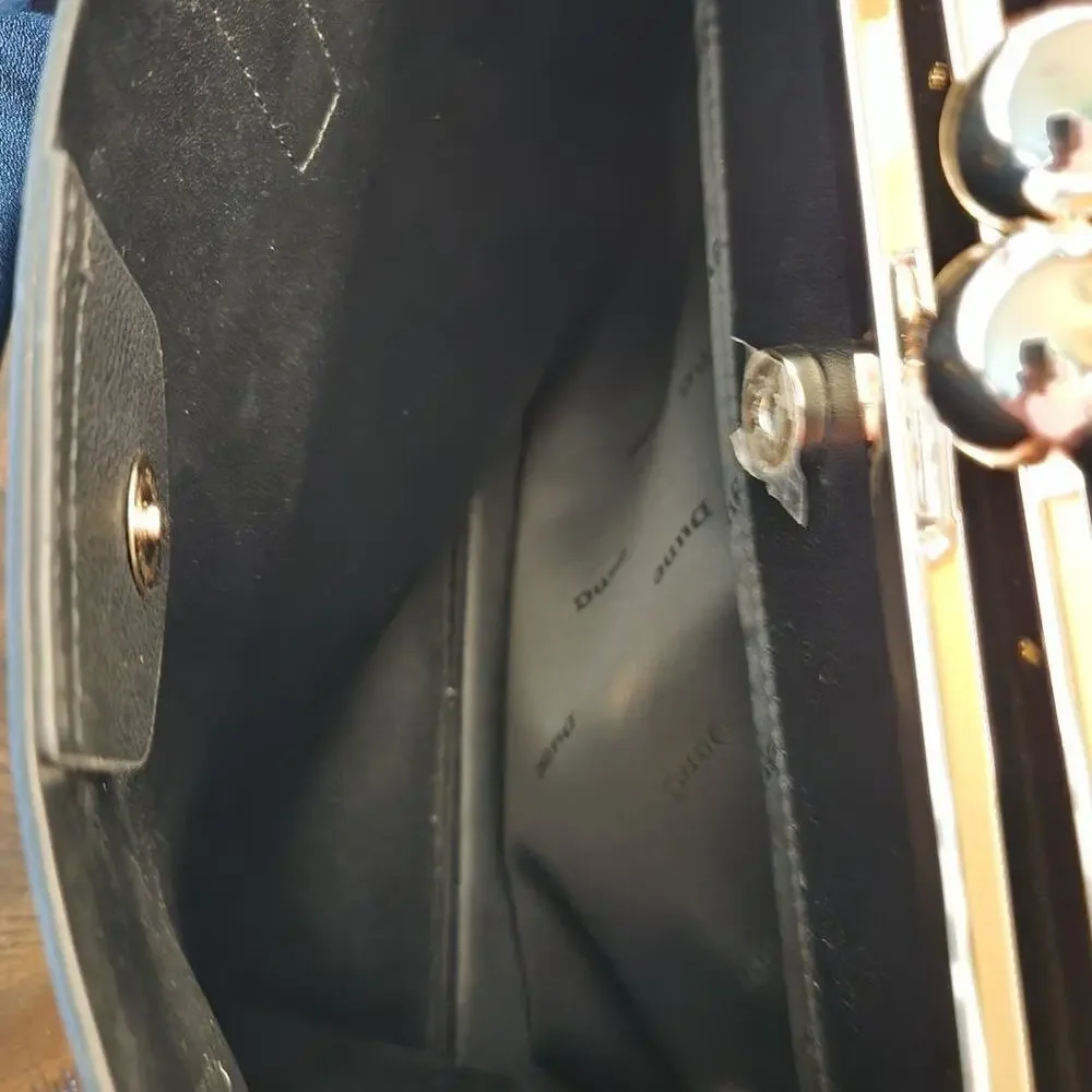 Dune London Black Faux Pebbled Leather Handbag - Picture 8 of 8